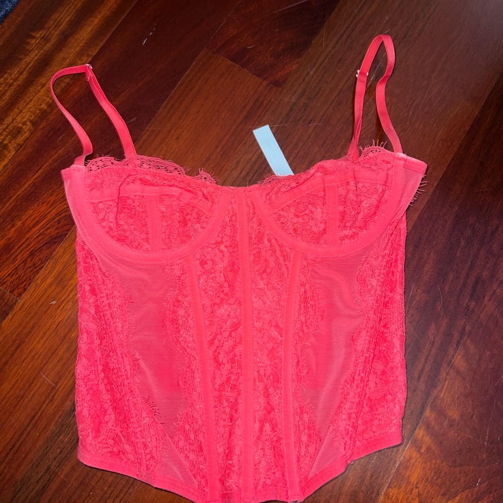 Urban Pink Lace Corset Top